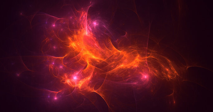 3D rendering abstract colorful fractal light background