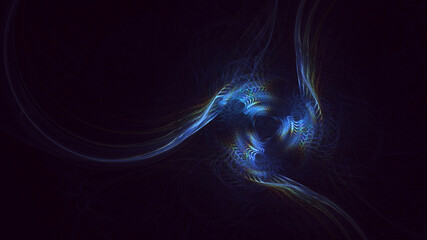 3D rendering abstract colorful fractal light background