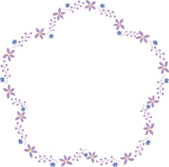 メッセージカードに使えるフレーム 枠 花のイラスト