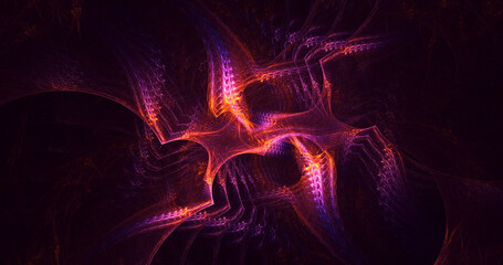 3D rendering abstract multicolor fractal light background