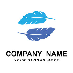 feather logo vector with slogan template