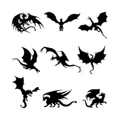 Flying Dragon Silhouette Collection