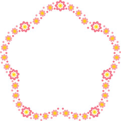 メッセージカードに使えるフレーム 枠 花のイラスト