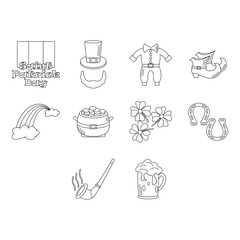 saint patrick day icon set