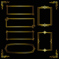 Gold frame with elements