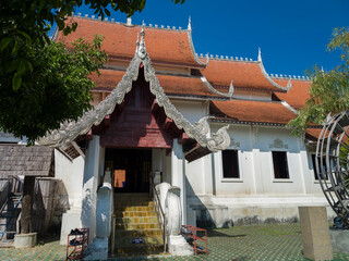 Fototapeta premium Wat Jet Lin Temple in the city of Chiang Mai at north Thailand. , Chiang Mai, Thailand 