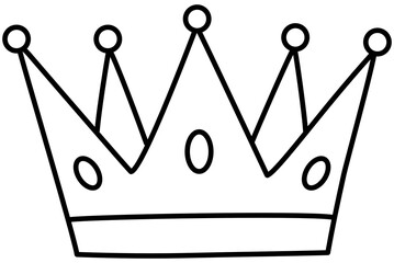 royal crown doodle line art outline 
