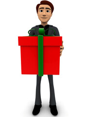 3d man with gifts concept