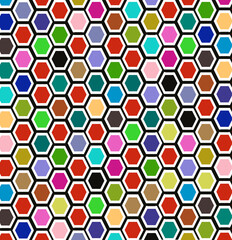 seamless geometric pattern with shapes in Multi colors
