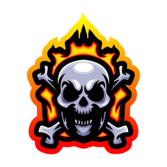 Demon Skull head logo mascot design
