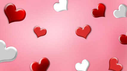 love heart with red pink and white colour background for valentine day