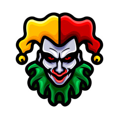 Clown head logo mascot design