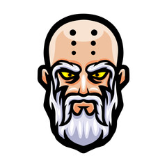 Shaolin head logo mascot design
