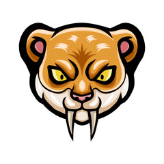 Sabertooth head logo mascot design