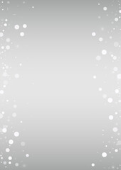 White Snow Vector Silver Background. Magic