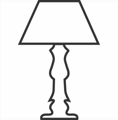 Vector, Image of study lamp icon, in black and white, on a transparent background