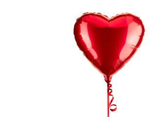 Heart Balloon. Red helium balloon.  Glossy, shiny with reflection foil balloon. Red color. Good for...