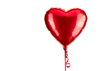 Heart Balloon. Red helium balloon.  Glossy, shiny with reflection foil balloon. Red color. Good for anniversary wedding, celebration birthday. Happy St. Valentine's day. Love symbol. Party Decoration 