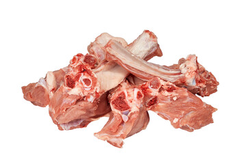 raw lamb saddle meat on bone decorated rosemary top view isolated on white background