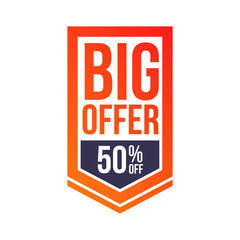 Big Offer 50% Off Shopping Label