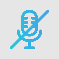 Microphone mute icon in gradient style about user interface, use for website mobile app presentation