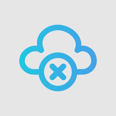 Cloud offlline icon in gradient style about user interface, use for website mobile app presentation