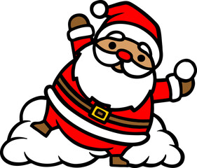 Santa on a Snow Illustration