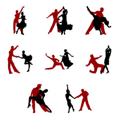 samba dance silhouette set