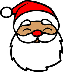 Smiling Bearded Santa Illustration