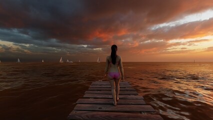 person stand with beautiful ocean view