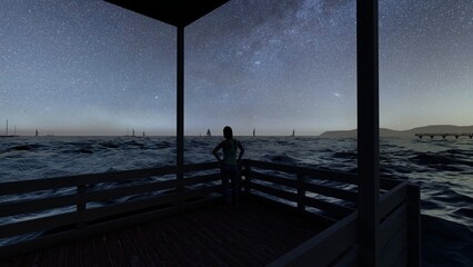 person stand with beautiful ocean view