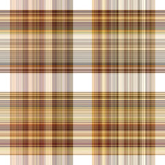 Woodland white tartan seamless pattern textile. Tonal autumnal forest plaid with organic texture. Background of orange stripe for rough wallpaper. 