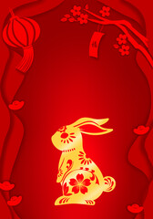 Obraz na płótnie Canvas chinese festival rabbit background