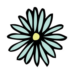 Simple flower clipart. Hand drawn floral doodle. For print, web, design, decor, logo