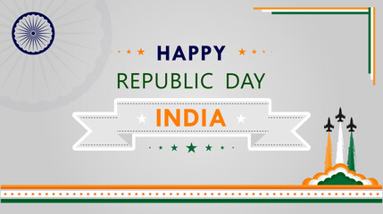 Happy republic day of India celebration. Vector design.