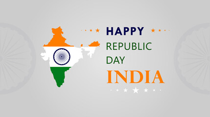 Happy republic day of India celebration. Vector design.