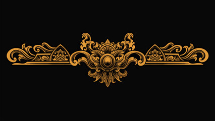 Vector engraved classic ornament design for elements, editable color