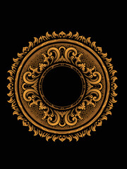 Vector engraved classic ornament design for elements, editable color