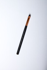 large makeup brush on white background isolated object.