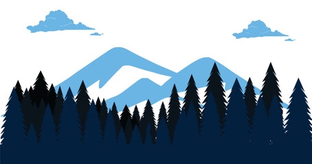 Mountain and trees