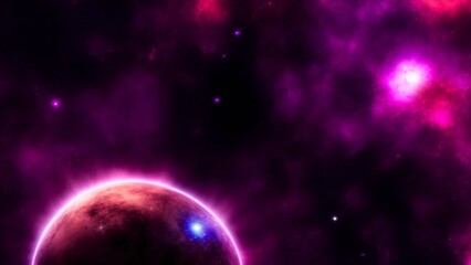 Fototapeta na wymiar Dark pink and purple galaxy-patterned background
