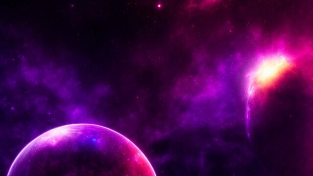 Dark pink and purple galaxy-patterned background © Virtual Stock