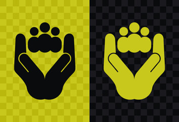 Obraz premium Client service, high quality vector silhouette icon. Client service icon silhouette isolated on dark and light transparent backgrounds, Client service symbol.