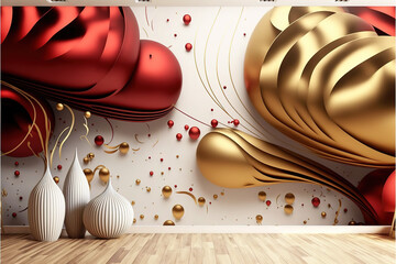 Birthday party greeting card full with balloons with rainbow colors , use it as a background or greeting card or setup room generative ai 