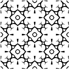 Vector pattern in geometric ornamental style. Black and white color.Seamless pattern.