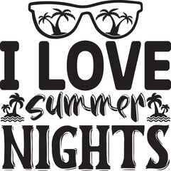 I Love Summer Nights Svg