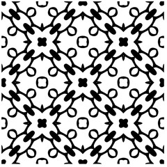 Vector pattern in geometric ornamental style. Black and white color.Seamless pattern.