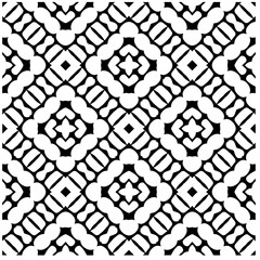 Vector pattern in geometric ornamental style. Black and white color.Seamless pattern.