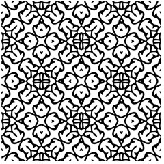 Vector pattern in geometric ornamental style. Black and white color.Seamless pattern.