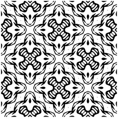 Vector pattern in geometric ornamental style. Black and white color.Seamless pattern.